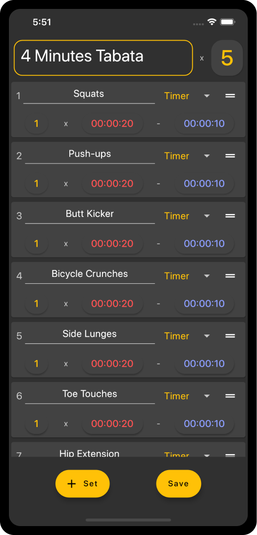 highly customizable interval timer and workout timer for HIIT and Tabata workouts