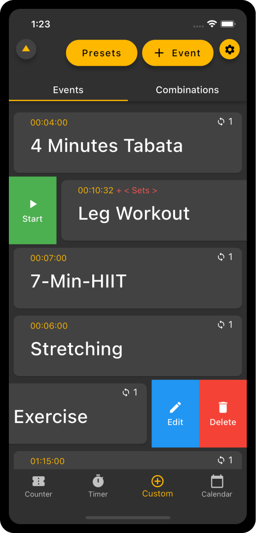 Easy to use interval timer and workout timer for crossfit and wod workouts