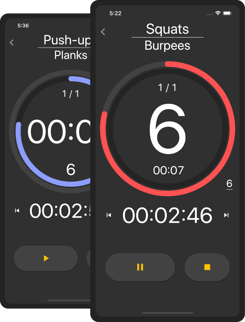 Simple and powerful interval timer and workout timer